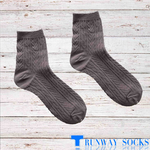 【伸展台】《RUNWAY SOCKS》熱銷 日系 流行短襪 雙針筒技術 復古緹花設計 奶茶色 1雙入, , large