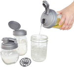 reCAP® Mason Jars Lid POUR cap 螢光白窄口梅森罐專用飲料杯蓋 全新升級防漏/飲料隨行杯/提把蓋/飲料蓋/冷水壺, , large