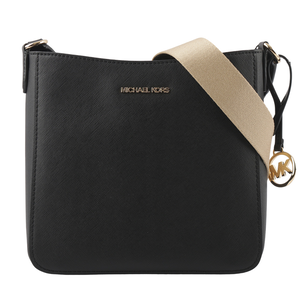 Michael Kors Jet Set Travel 金字防刮帆布斜背郵差包/黑色
