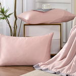 【Betrise】Moonlight Pink/Gray | C Energy Series 60-count 100% Pure Tencel Light-Quenched Graphene Quilt/Four Seasons Quilt 5X6.5 feet per set (with 2 free pillowcases of the same style), , large