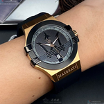 [星晴錶業]MASERATI手錶,42mm,R8851108002黑色錶面玫瑰金錶殼深黑色矽膠錶帶款, , large