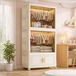 【AOTTO】簡約80面寬雙開門附輪收納衣櫃(AT-080), , large