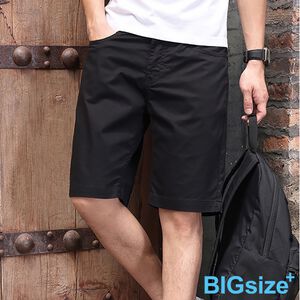 大小尺碼-彈力棉 五分休閒褲-黑/卡其/綠-0205555