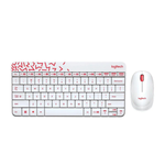 【 Logitech 羅技 】MK240 NANO 白色/紅邊 無線 鍵盤滑鼠組 防濺設計 舒適打字, , large