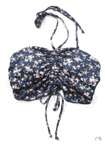 Made in Taiwan. Front center ruched butterfly style strappy back swimsuit, , large