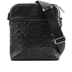 COACH Houston C Logo 浮雕牛皮日字拉鍊斜背包/黑色, , large