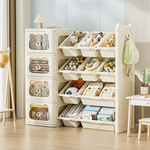 【AOTTO】奶油風兒童玩具書籍四層收納架/收納櫃(AS-099), , large