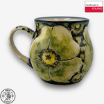 【SOLO Vintage】Cerraf Polish Pottery 350ml Mug Plain Words of Green Flowers Series Made in Poland, , large