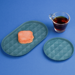 re-ing Bamboo Fiber Plates-Long plate&Round plate-Teal, , large