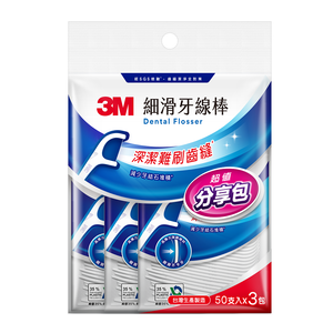 3M細滑牙線棒單線分享包150支