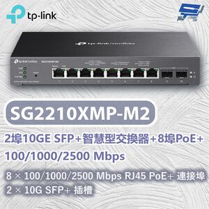 TP-LINK 昌運監視器 TL-SG2210XMP-M2 2埠智慧型交換器 Omada 100/1000/2500