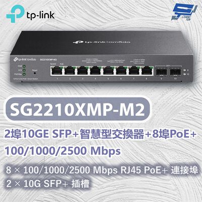 TP-LINK 昌運監視器 TL-SG2210XMP-M2 2埠智慧型交換器 Omada 100/1000/2500