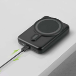 【sansuijibau】MagPac Mini 10000mAh Magnetic Wireless Fast Charging Power Bank with Stand (Black), , large