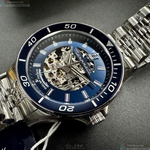 [星晴錶業]MASERATI手錶,44mm,R8823140011銀寶藍色雙面機械鏤空錶面寶藍錶殼銀色精鋼錶帶款, , large
