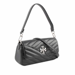 TORY BURCH Kira 銀釦縫線設計翻蓋小款肩背/斜背二用包/黑色, , large