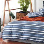 【FOCA】Striped Fashion | Reactive Printed and Dyeed 100% Edelweiss Cotton Six-Piece Cotton Cover Set, , large
