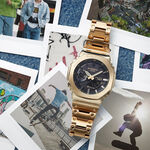 CASIO卡西歐 G-SHOCK 八角 全金屬版 太陽能藍芽雙顯手錶-金 GM-B2100GD-9A, , large