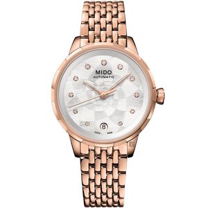MIDO 美度 Rainflower 花雨系列機械女錶-玫瑰金/34mm M0432073310600 【母親節推薦款】