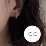 S999純銀韓系幾何菱形圈圈耳扣款耳環附馬卡收納盒 - 10mm, , large