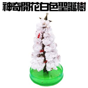 金德恩 GS MALL 台灣製造 一組 白色聖誕樹 魔法樹 開花樹 成長樹 聖誕樹 開花聖誕樹 紙花 人造花 交換禮物