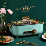 【MOLIJIA】5.3L-M24 Multifunctional Non-stick Electric Cooker with Stainless Steel Steaming Plate - Macaron Green, , large