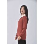 (S) mastina質感假兩件橘色長袖上衣二手衣, , large
