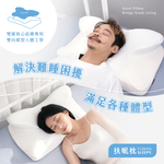 【Great Living 格蕾寢飾】義大利La Belle  扶眠枕 超紓壓機能記憶枕 柔軟支撐 (枕頭/枕套/涼感枕套) 62x38cm, , large