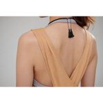 YOGA FLOW Chakra Flow(B) - 交叉綁帶圓領罩衫 - 赭石黃 Mineral Yellow, , large