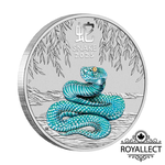 [皇家典藏] Perthmint 2025澳洲伯斯-生肖-蛇年-彩色版-1/4盎司銀幣(普鑄)(卡裝)(雪梨錢幣展版)(原廠已售罄), , large
