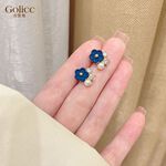 【Gulicc】古莉可 耳環 法式克萊茵蘭花朵小巧耳釘, , large