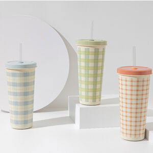 Knit To Be Collection-Stainless Steel Straw Cup 710ML