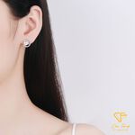 【CF鑽飾】耳環 天然淡水珍珠X莫桑鑽《文茵》6.5mmx13.2分, , large