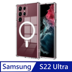 [MagSafe Magnetic Suction] Anti-fall transparent protective shell, air pressure shell, hard shell, magnetic suction shell, applicable to Samsung Galaxy S22 Ultra , , large