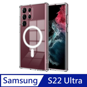 [MagSafe Magnetic Suction] Anti-fall transparent protective shell, air pressure shell, hard shell, magnetic suction shell, applicable to Samsung Galaxy S22 Ultra 