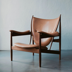 白蠟木真皮單人沙發棕色, , large