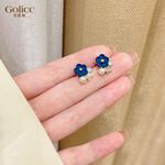 【Gulicc】古莉可 耳環 法式克萊茵蘭花朵小巧耳釘, , large