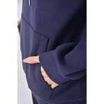 (XL) genquo質感棉質連帽藍色長袖上衣二手衣, , large