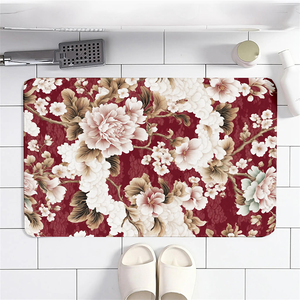 Nano suede soft diatomaceous earth water-absorbent anti-slip floor mat