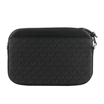 Michael Kors 銀字滿版塗層帆布附鏈帶前口袋方包/黑色, , large