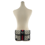 GUCCI GG Supreme 帆布藍紅織帶Ophidia 腰包95cm/藍色/米灰色, , large