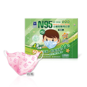 【Blue Eagle】N95 3D Kids Medical Face Mask (Ages 6-10) 50 pack