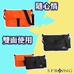 SPRING-牛津布雙面小斜背包中性百搭雙面斜背包簡約斜背包, , large