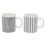 2-Piece Ceramic Mug Set with Line Pattern, , large