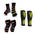 【AREXSPORT】石墨烯 壓縮短腿套 壓縮腿套 壓縮護膝 短護膝 登山護踝 登山護膝 銀髮護膝 運動護膝 台灣製, , large