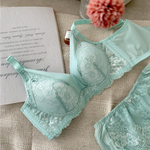 【Clany可蘭霓】浪漫日記石墨烯軟鋼圈集中包覆 BC罩杯不空杯蕾絲內衣 湖水綠 8057-81, , large