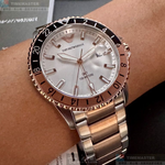 [星晴錶業]ARMANI手錶,42mm,AR00077銀白色錶面玫瑰金錶殼金銀相間精鋼錶帶款, , large