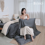 BUHO 絲滑星鑽100支純天絲6尺雙人加大床包+8x7尺加大雙人兩用被四件組-台灣製(多款任選), , large