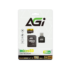 AGI 256GB microSD U3 A2附轉卡+讀卡機