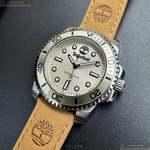 [星晴錶業]新品牌手錶,40mm,TL57198米白色錶面銅金色錶殼咖啡色真皮皮革錶帶款, , large