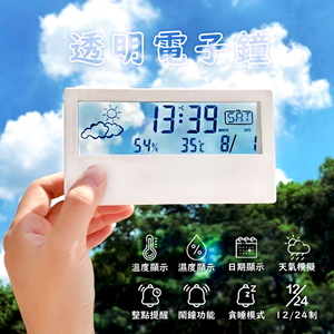 [Beautylife]Transparent electronic alarm clock /White